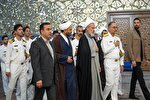 تشرف جانبازان و افسران ناوشکن دنا به زیارت حرم بانوی کرامت + عکس