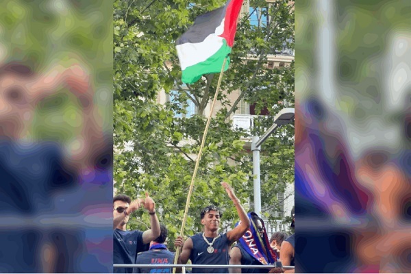 اهتزاز پرچم فلسطین به دست ستاره بارسلونا خبرساز شد