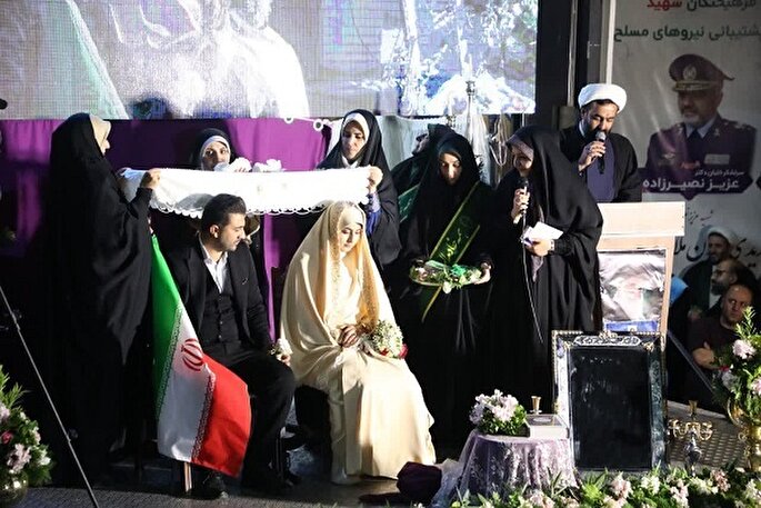 جشن ازدواج زوج‌های جان‌فدا در سمنان برگزار شد + عکس