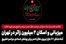 آماده‌باش ۶۷ هزار نیروی هلال‌احمر برای پوشش امدادی مراسم تشییع رهبر شهید