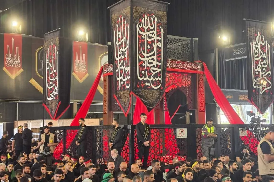 برگزاری مراسم عاشورای حسینی در مزار شهید سیدحسن نصرالله + فیلم
