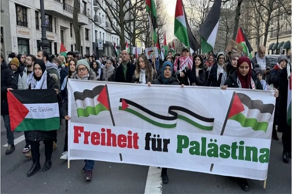 حضور گسترده پلیس آلمان برای بازداشت تنها یک معترض حامی فلسطین + فیلم