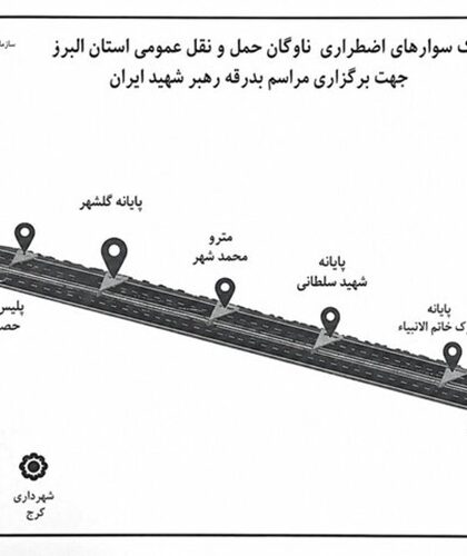 پارک‌سوارهای اضطراری ناوگان حمل‌ونقل البرز برای مراسم بدرقه رهبر شهید