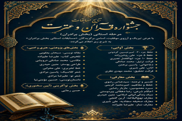 منتخبان جشنواره قرآن و عترت دانشگاه فرهنگیان لرستان اعلام شد
