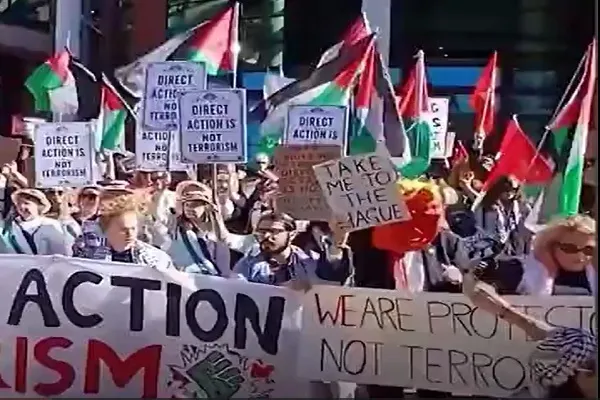 تجمع مردم انگلیس در حمایت از فلسطین +فیلم